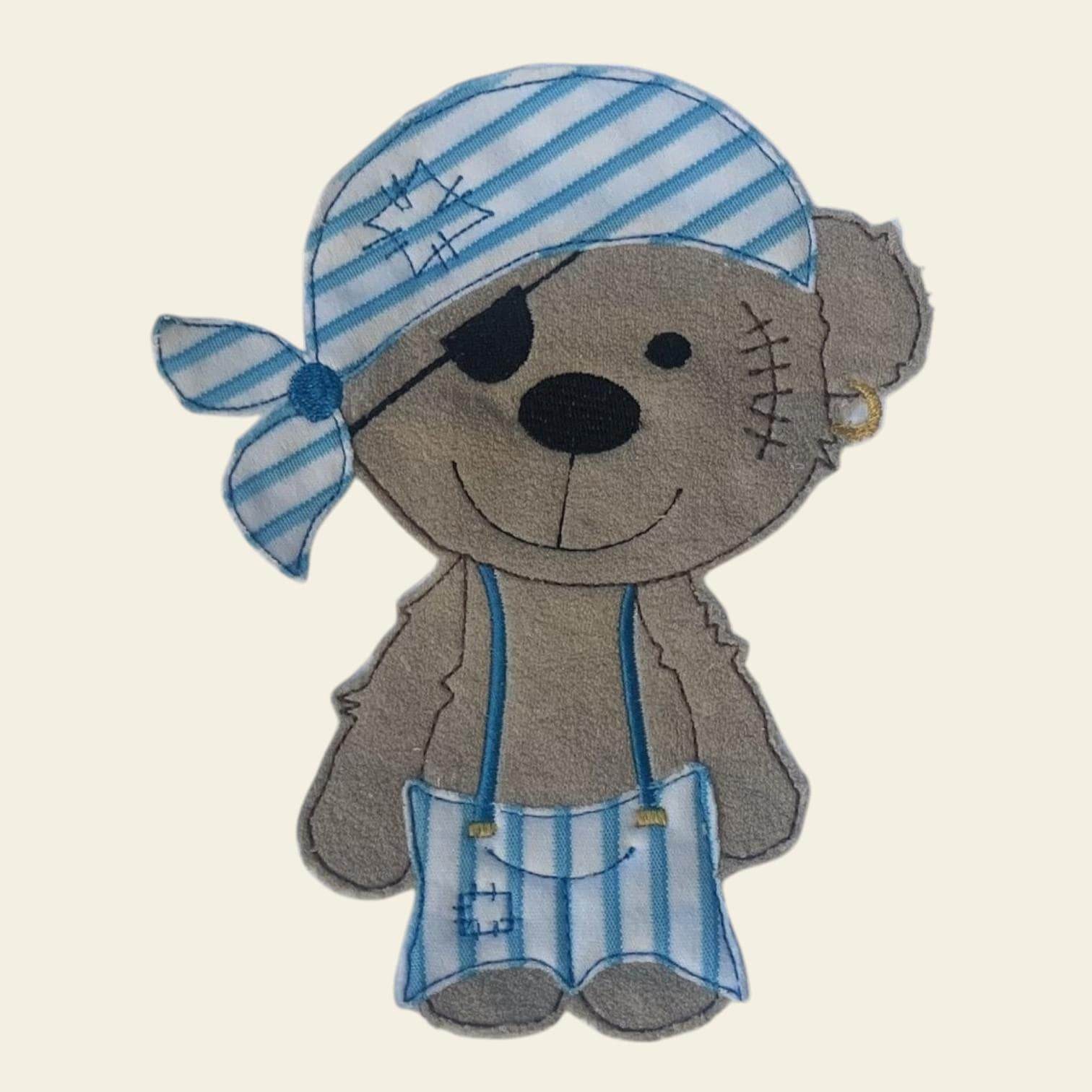 Stickdatei Doodle Teddy Pirat Applikation Set 751 - Sewando