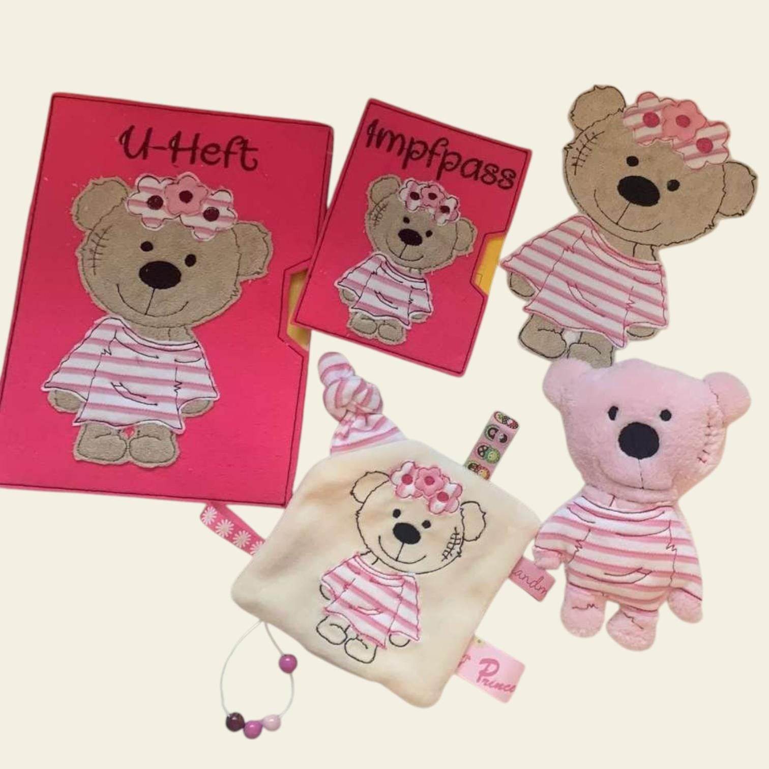 Stickdatei Teddy Girl Geschenkset zur Geburt In the Hoop Set 755 - Sewando