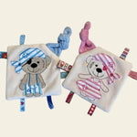 Stickdatei Teddy Pirat Girl und Boy Knistertuch, Schnullertuch Set 751 - Sewando