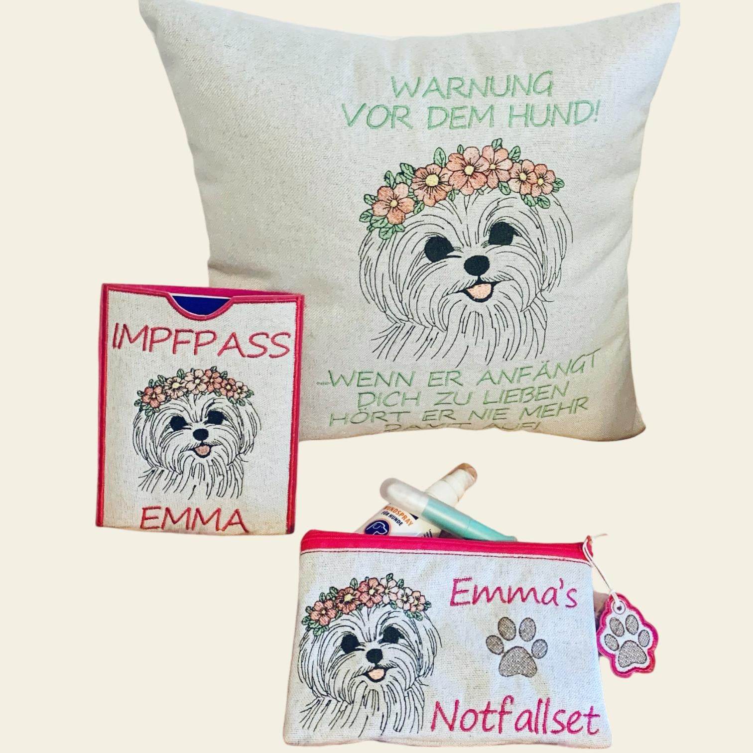Stickdatei Hund Malteser Havaneser Shih Tzu Set 970 - Sewando