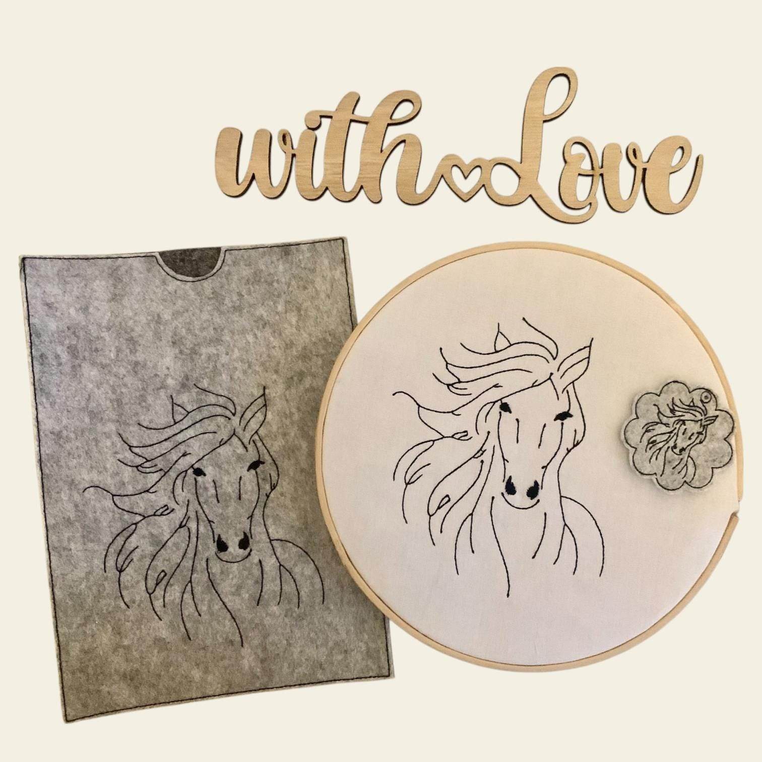 Stickdatei Equidenpass Pferdepass Impfpass Set 870 Outline - Sewando