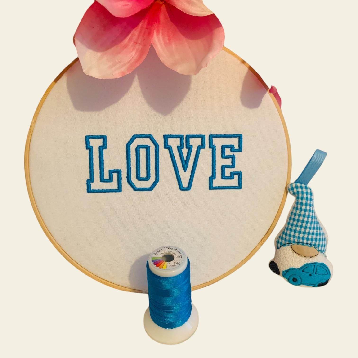 Stickdatei 3D Applikation Schrift ca. 50mm Set 978 - Sewando