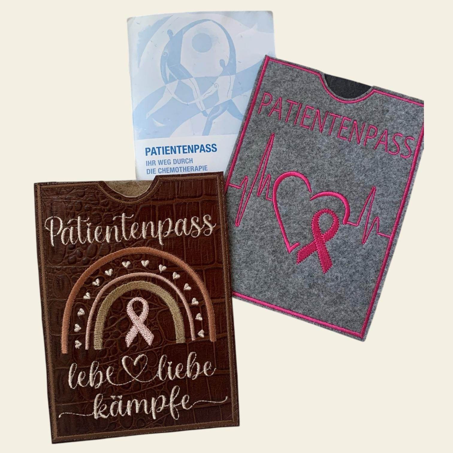 Stickdatei Patientenpass Krebs Regenbogen Set 743 - Sewando