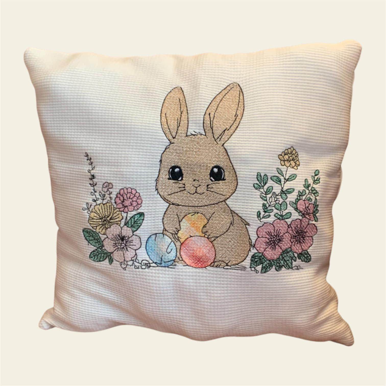 Stickdatei Hase 3 mit Blumen Set 2513 - Sewando