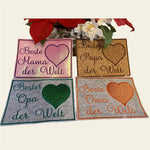Stickdatei Mug Rug Muttertag Vatertag Valentinstag Geburtstag 792a In the Hoop - Sewando
