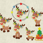 Stickdatei Weihnachten Rentier Elch Set 530 - Sewando