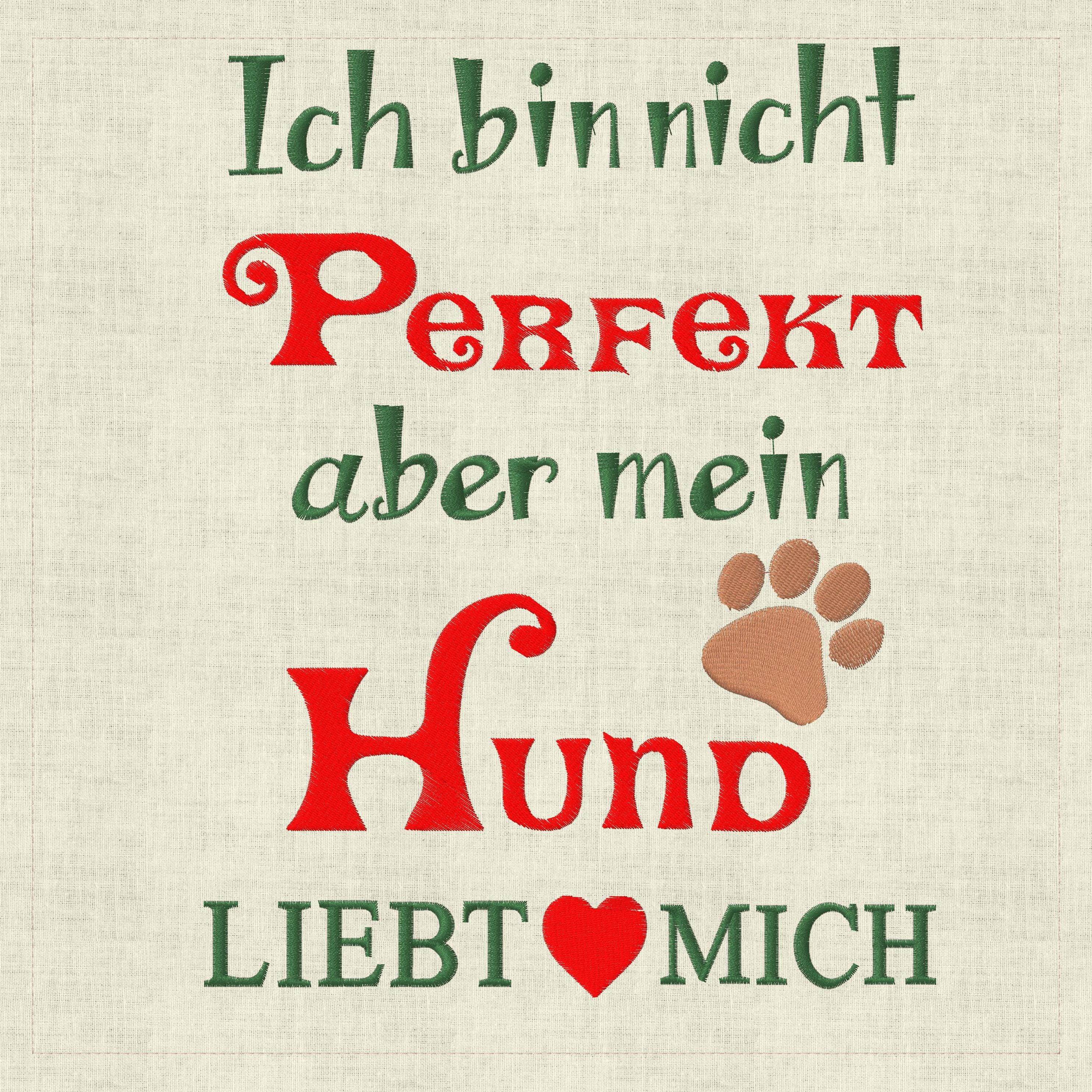 Stickdatei Mein Hund liebt mich / Pfote 189x247mm Set 571 - Sewando