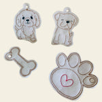 Stickdatei Hund Knochen Pfote Schlüsselanhänger Set 2516 - Sewando