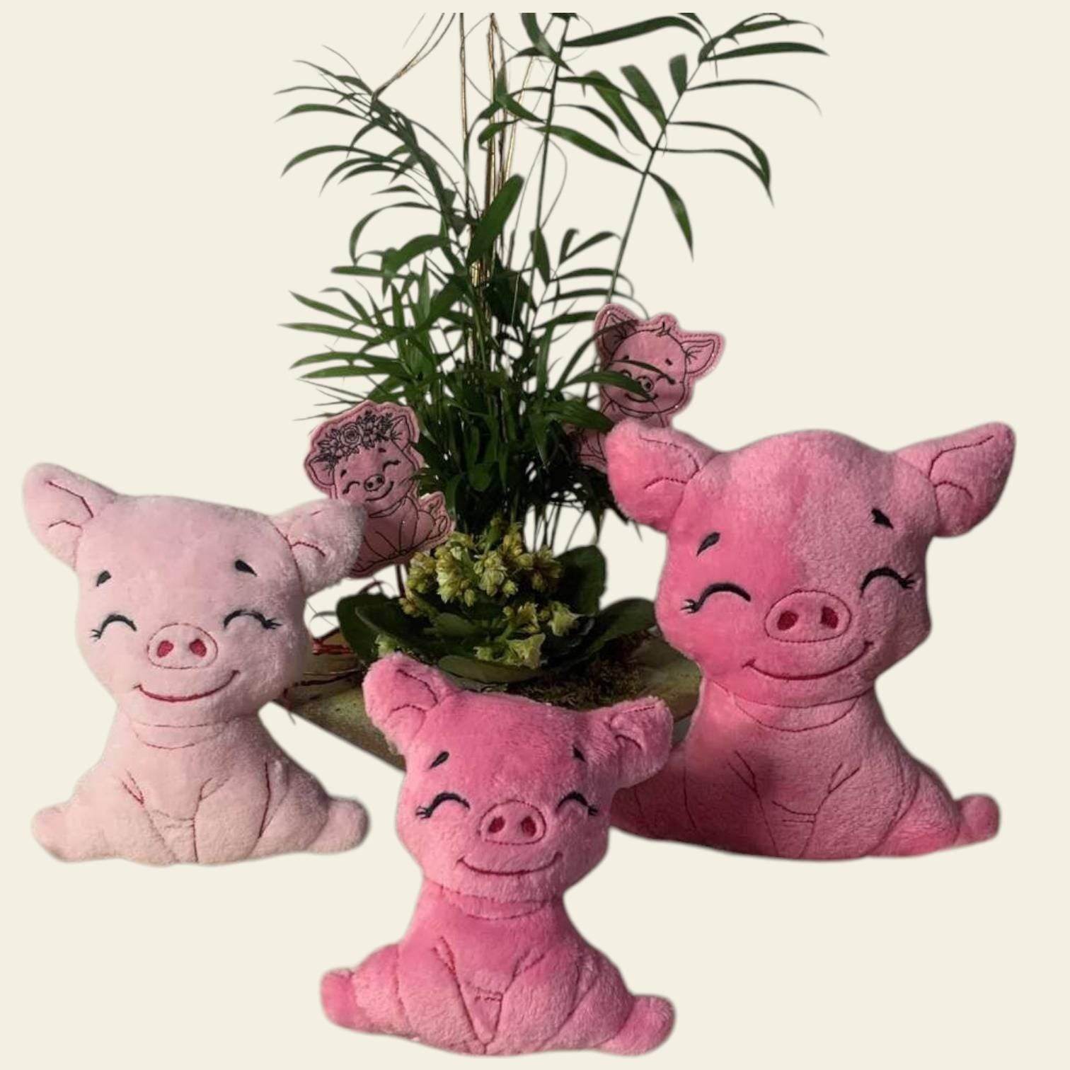 Stickdatei Schwein Glücksschweinchen Schweinchen Set 992 - Sewando