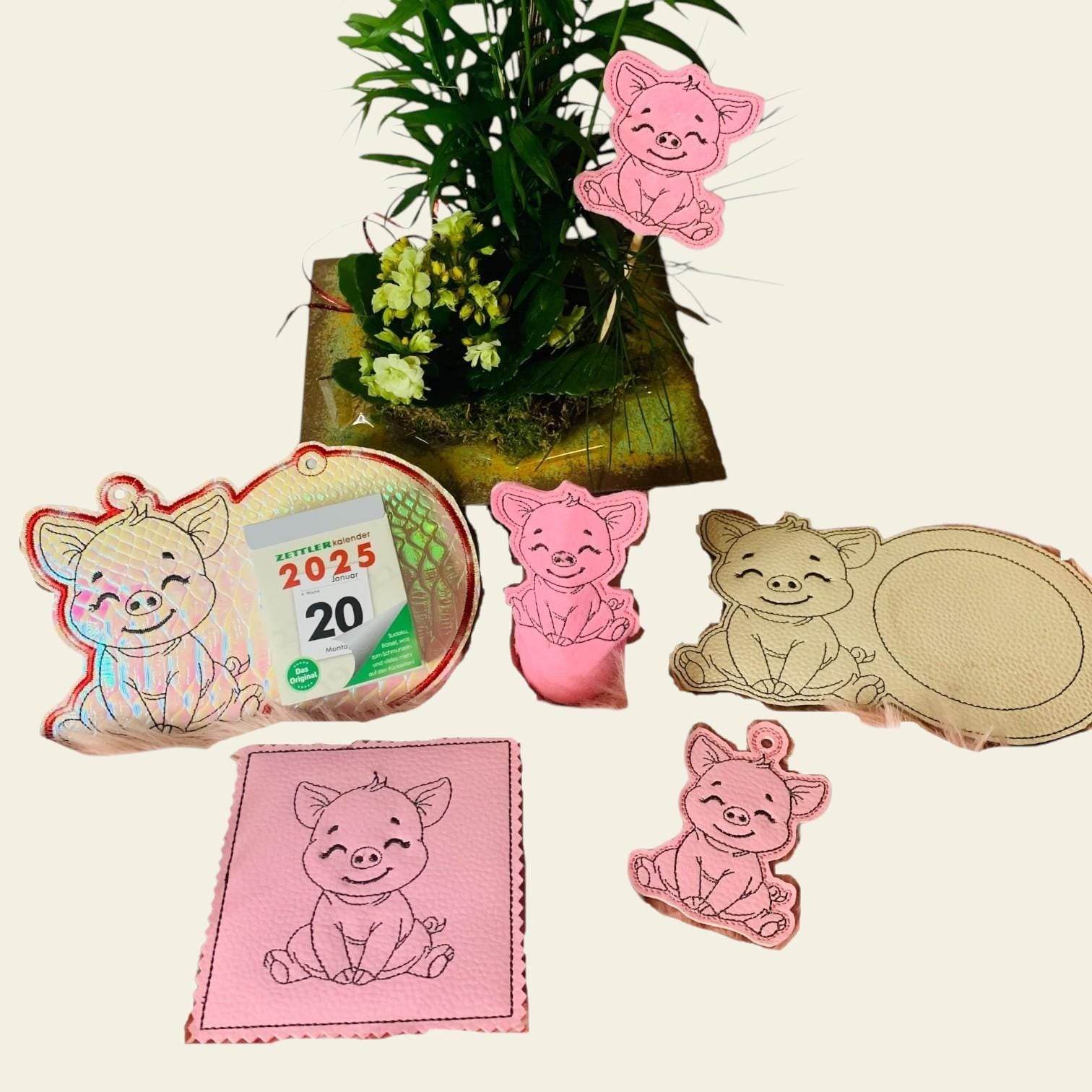Stickdatei Schwein Boy Set In the Hoop XXL Set 992 - Sewando