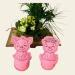 Stickdatei Schwein LED Teelichthülle Set 992 Glücksbringer Silvester - Sewando