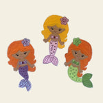Stickdatei Doodle Meerjungfrau mit Blume, Applikation Set 738 / 4 - Sewando