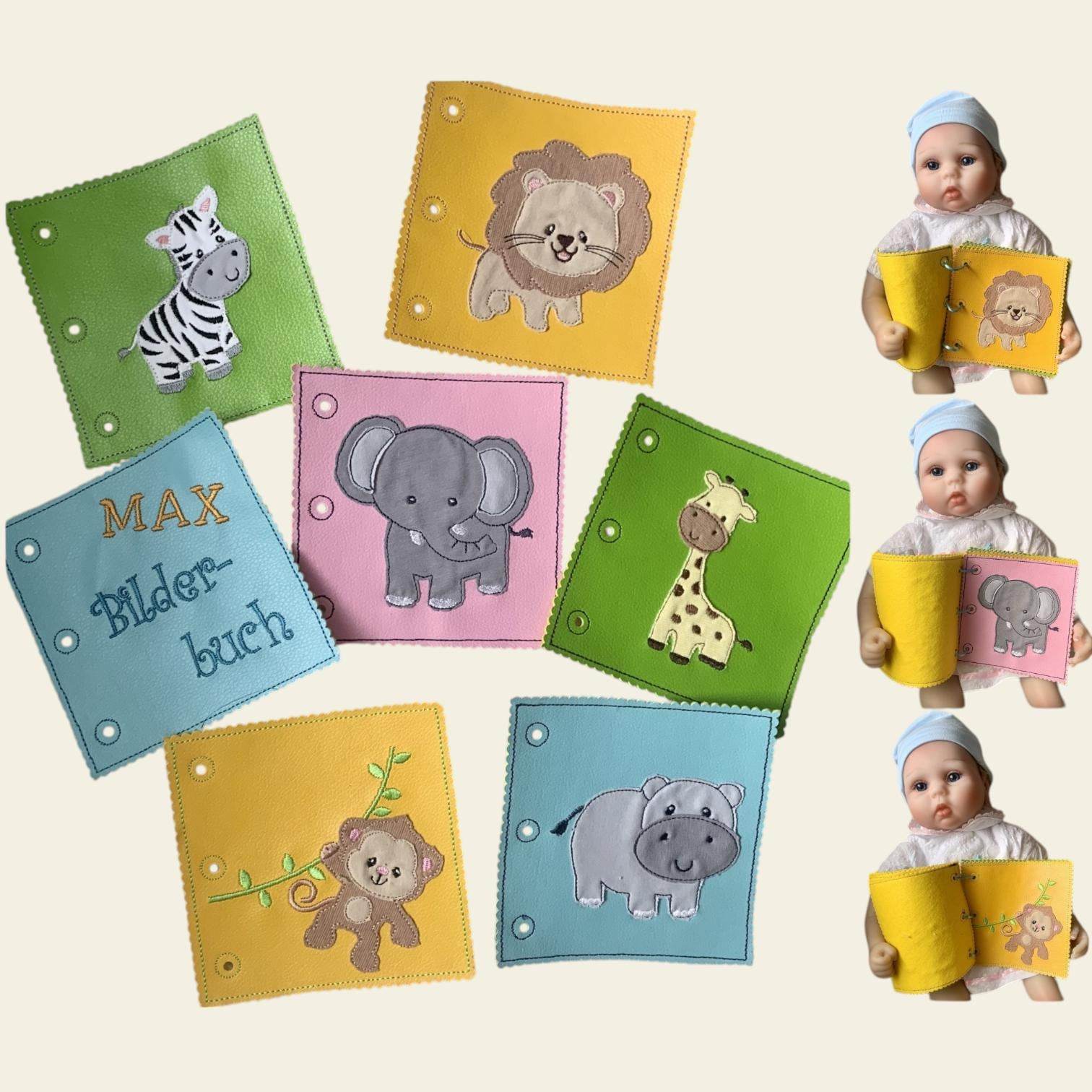 Stickdatei Buch Zoo Tiere Appliaktion Set 852 - Sewando