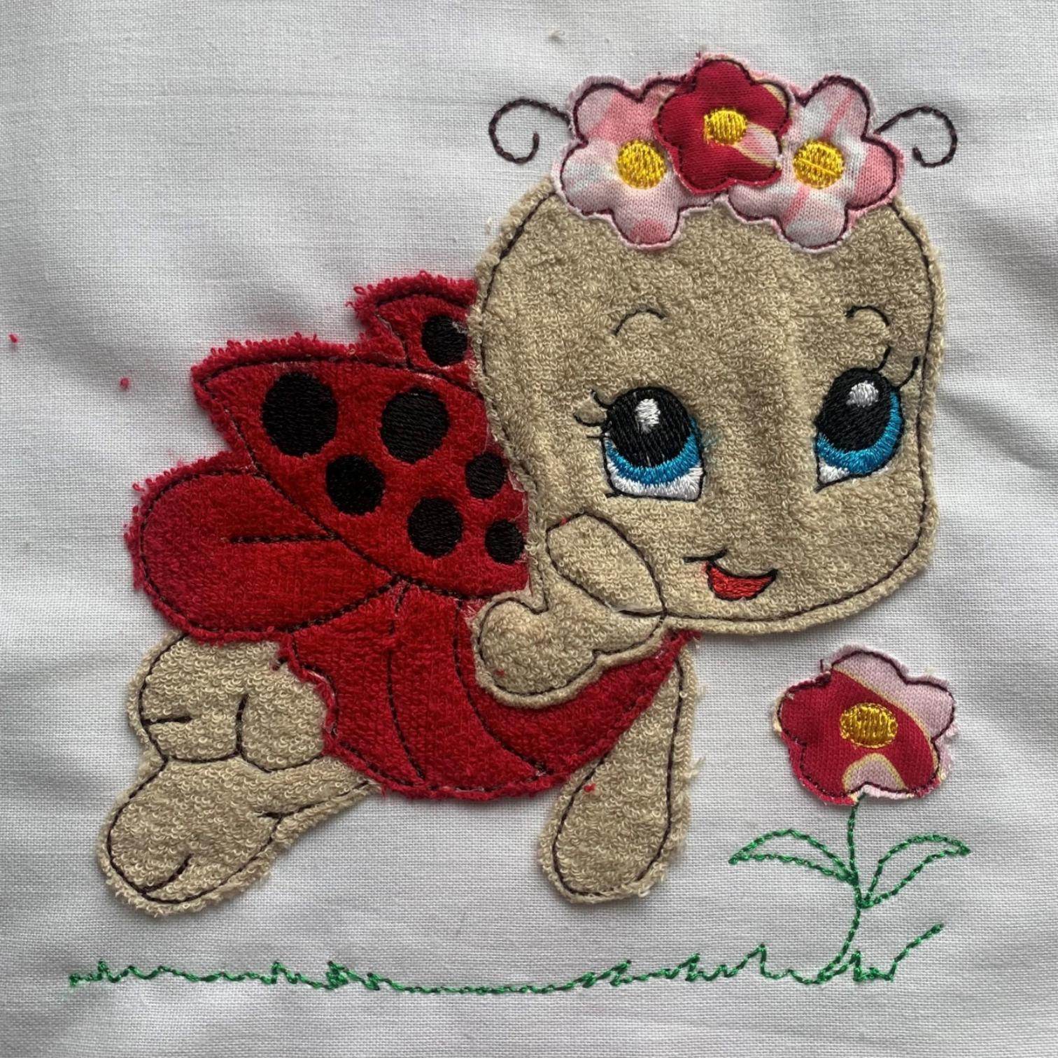 Stickdatei Doodle Marienkäfer Lady Bug Applikation 3 Größen Set 732 - Sewando