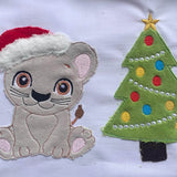 Stickdatei Doodle Löwe Weihnachten Weihnachtsbaum Set 737 - Sewando