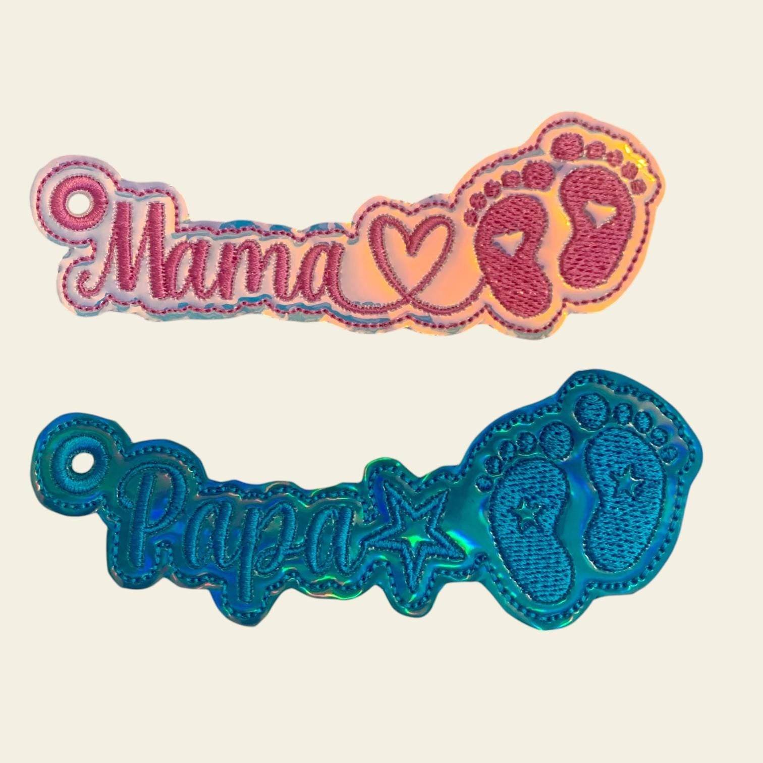 Stickdatei Schlüsselanhänger Mama Papa Oma Opa mit Herz Set 903 - Sewando