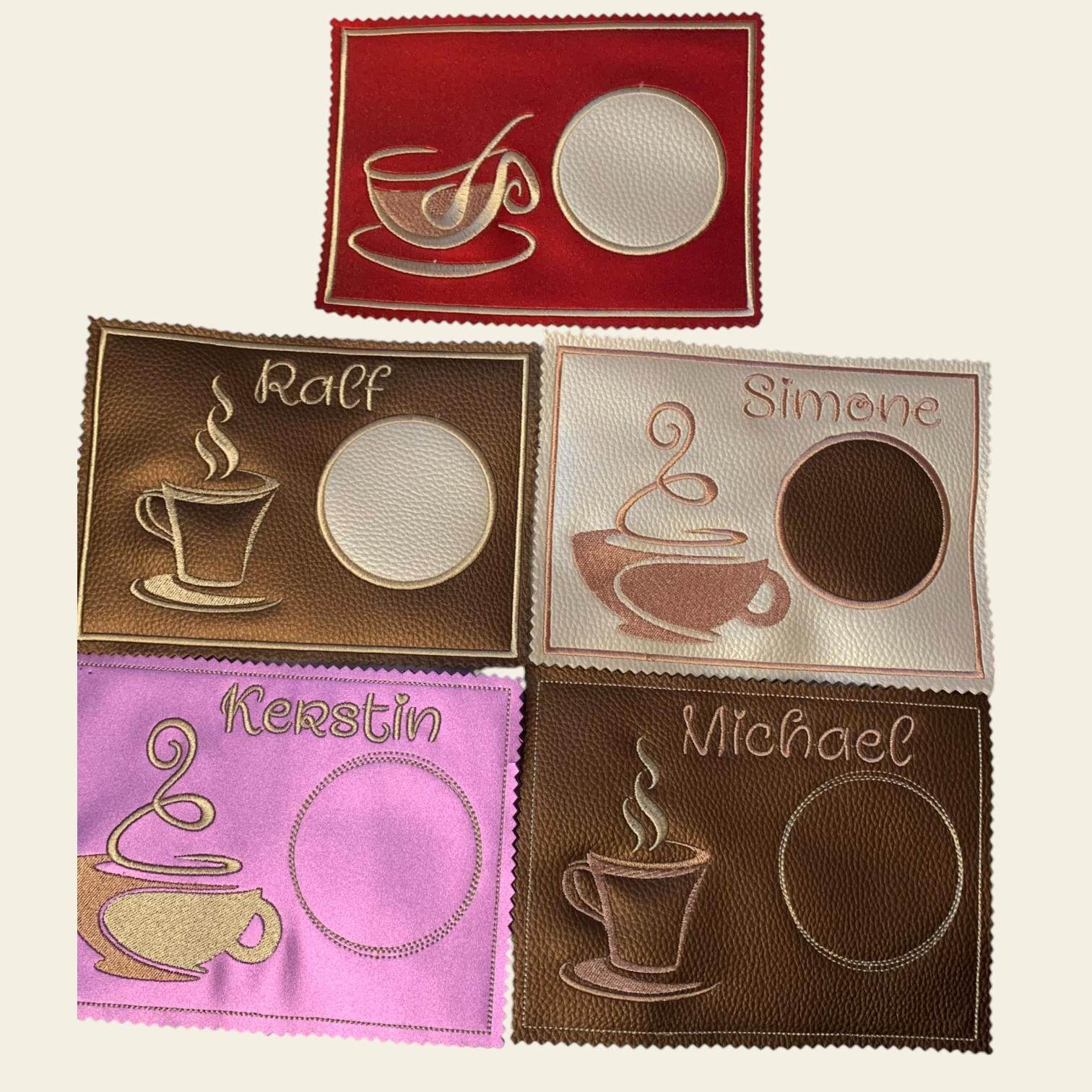 Stickdatei Kaffee Mug Rug Set 133 Untersetzer - Sewando