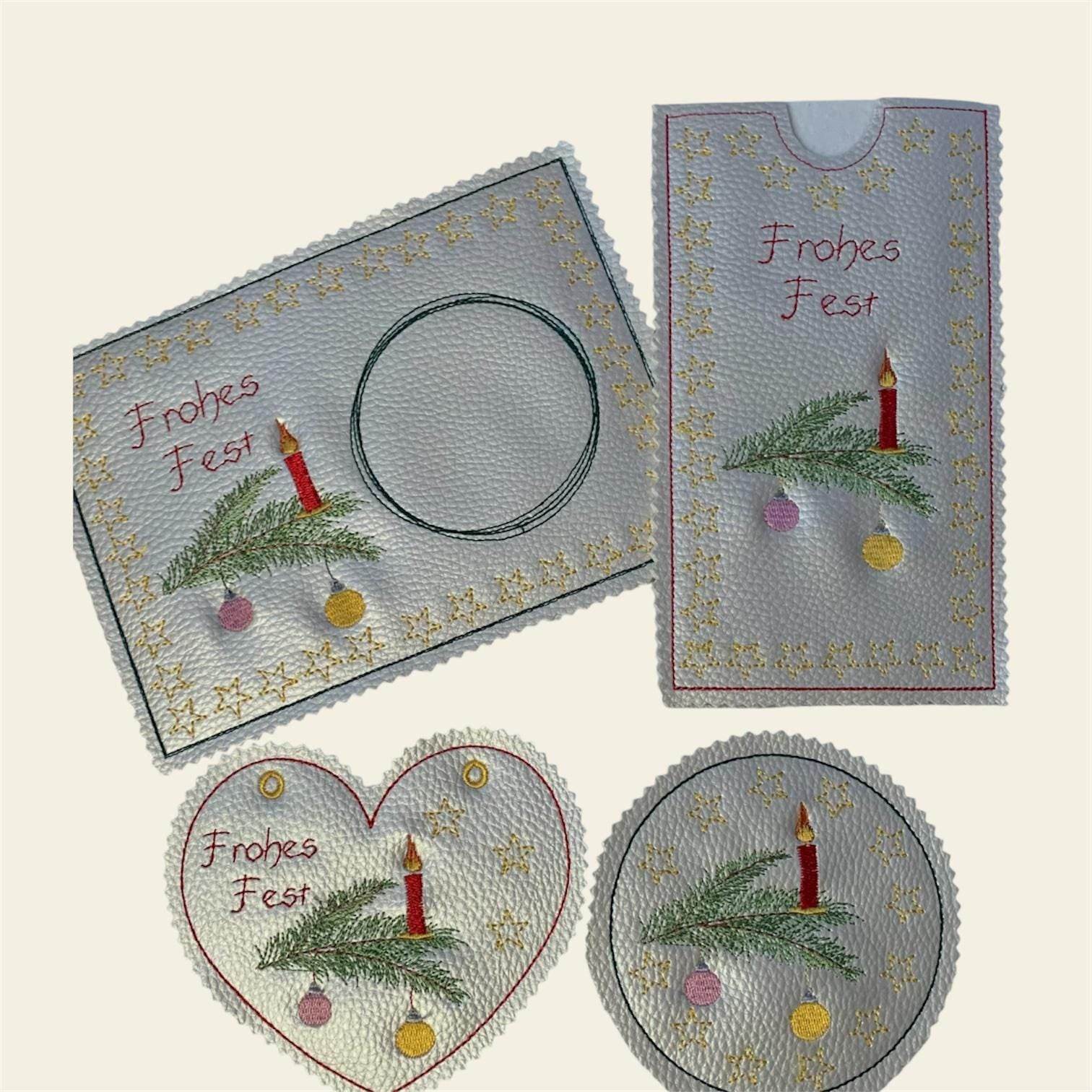 Stickdatei Geschenkset 652 Weihnachten Mug Rug Untersetzer Schokihülle - Sewando
