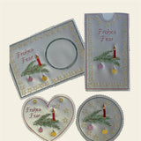Stickdatei Geschenkset 652 Weihnachten Mug Rug Untersetzer Schokihülle - Sewando