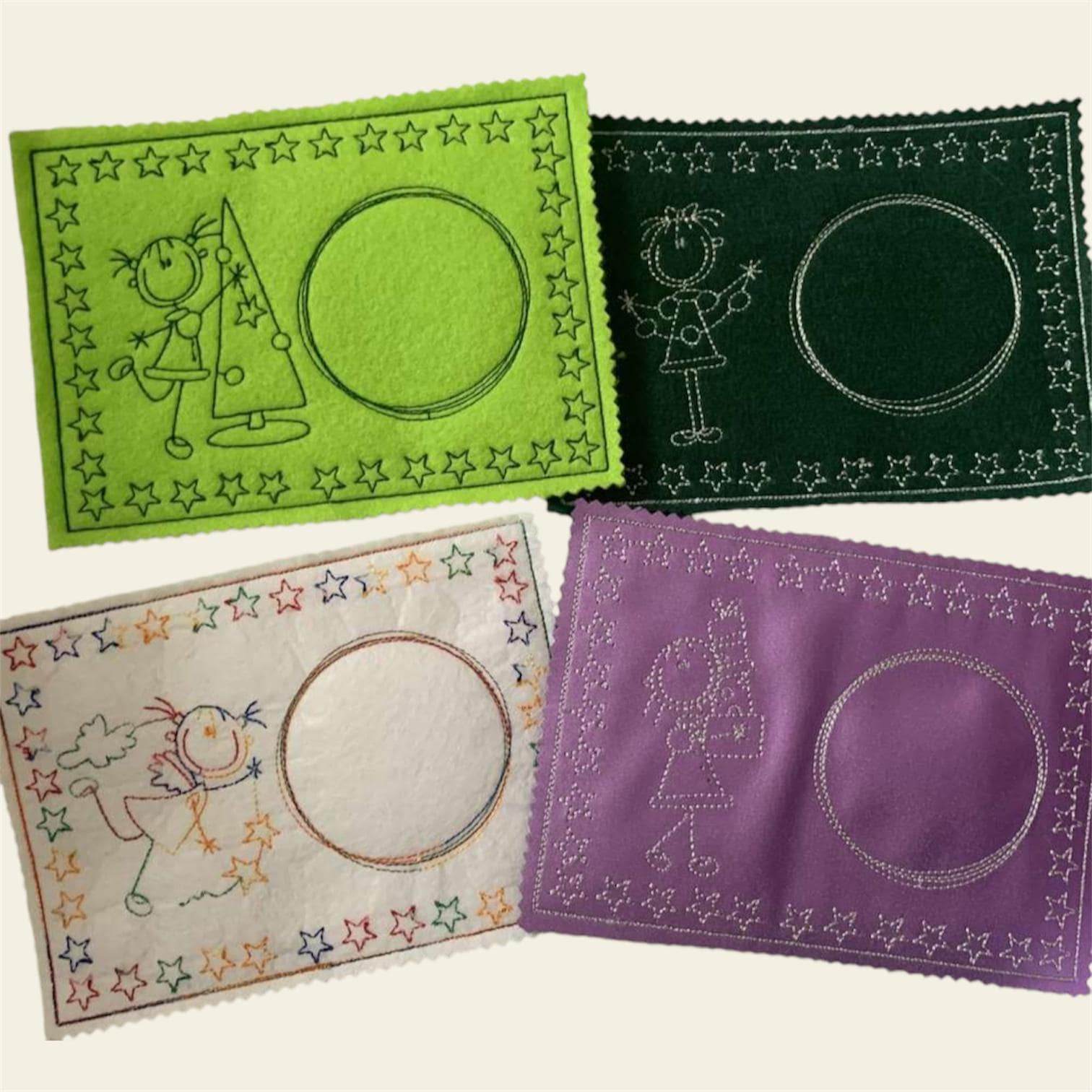 Stickdatei Strichmännchen Weihnachten 5 Mug Rug Set 651 - Sewando
