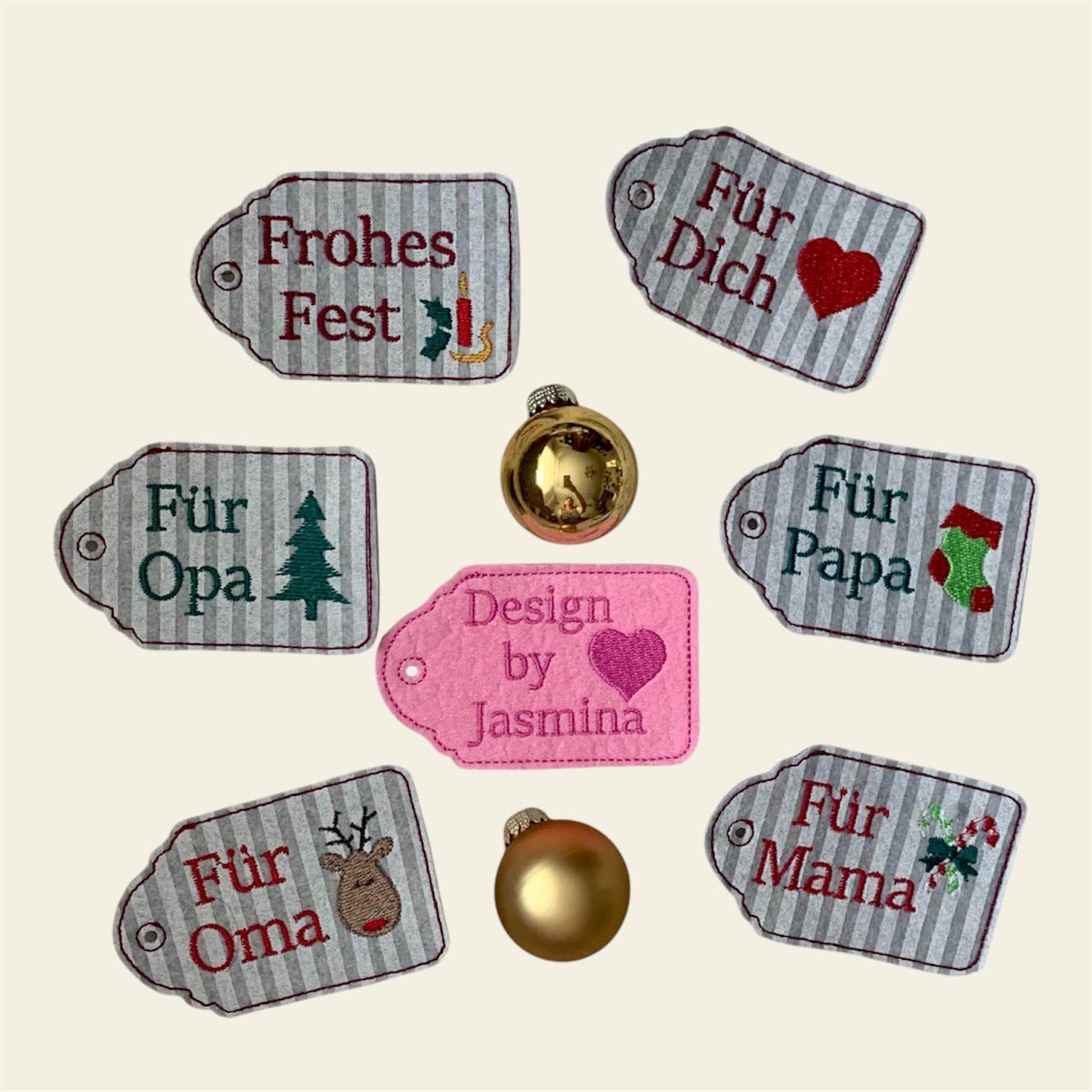 Stickdatei Weihnachten Anhänger Set 050a - Sewando