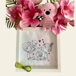 Stickdatei Doodle Familie 2 Mama Papa Baby Set 926/1 Outline - Sewando