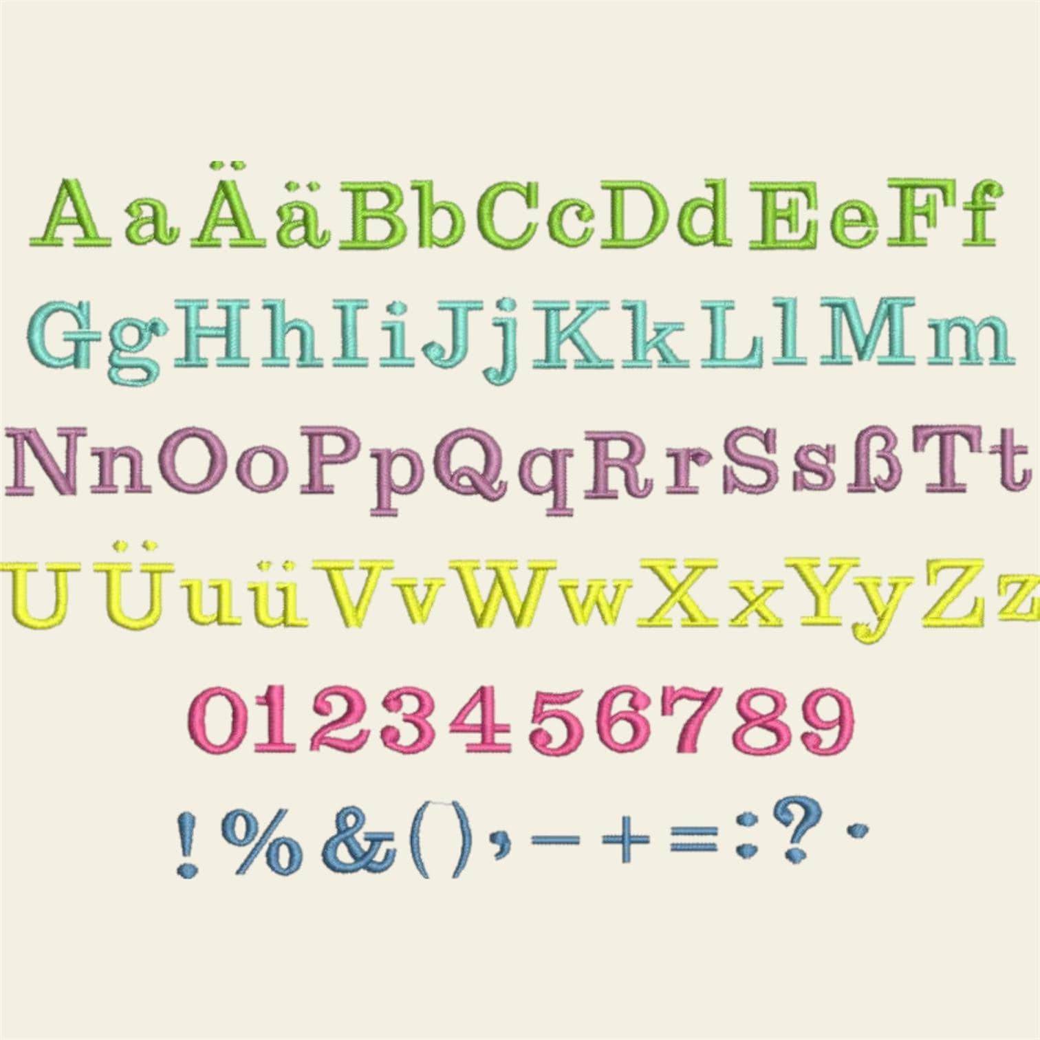 Stickdatei ABC 15mm Buchstaben Schrift Alphabet Set 550 Minischrift - Sewando