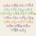 Stickdatei Schrift ABC In Love 2 Liebe Herz Buchstaben Zahlen Set 594 - Sewando