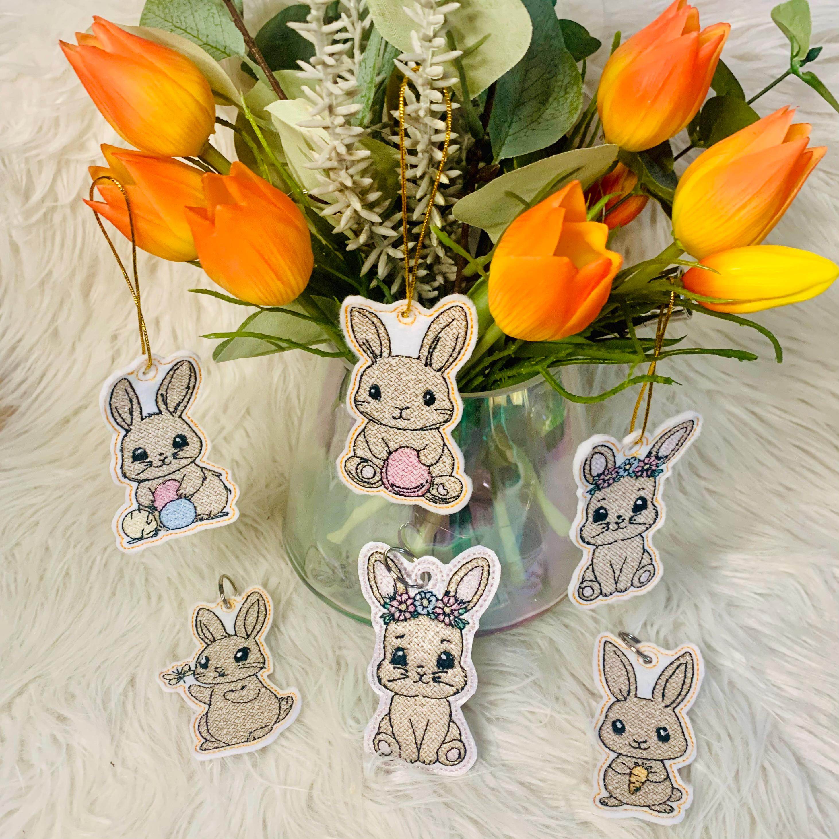 Stickdatei Hase 5 Schlüsselanhänger Set 2513 - Sewando