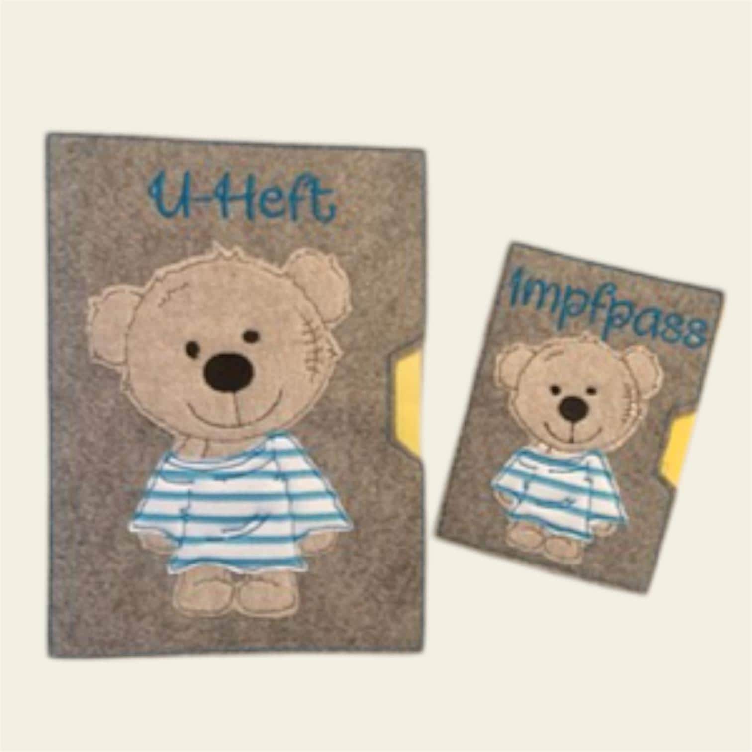 Stickdatei Teddy Boy U-Heft Impfpass In the Hoop Set 751 - Sewando