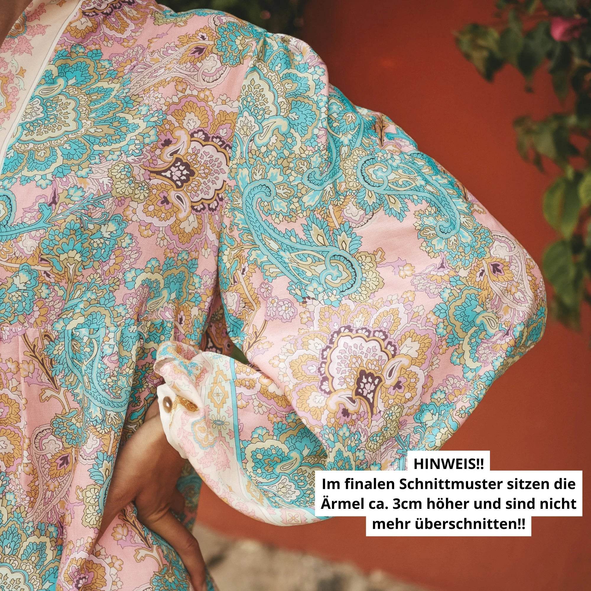 Boho Tunika mit Stehkragen KAYA, Gr. 32-50, PDF Schnittmuster - Sewando