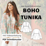 Boho Tunika mit Stehkragen KAYA, Gr. 32-50, PDF Schnittmuster - Sewando