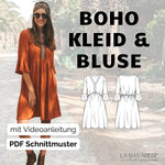 Bohokleid Sommerkleid Bluse VALENTINA, Gr. 32-50, PDF Schnittmuster - Sewando