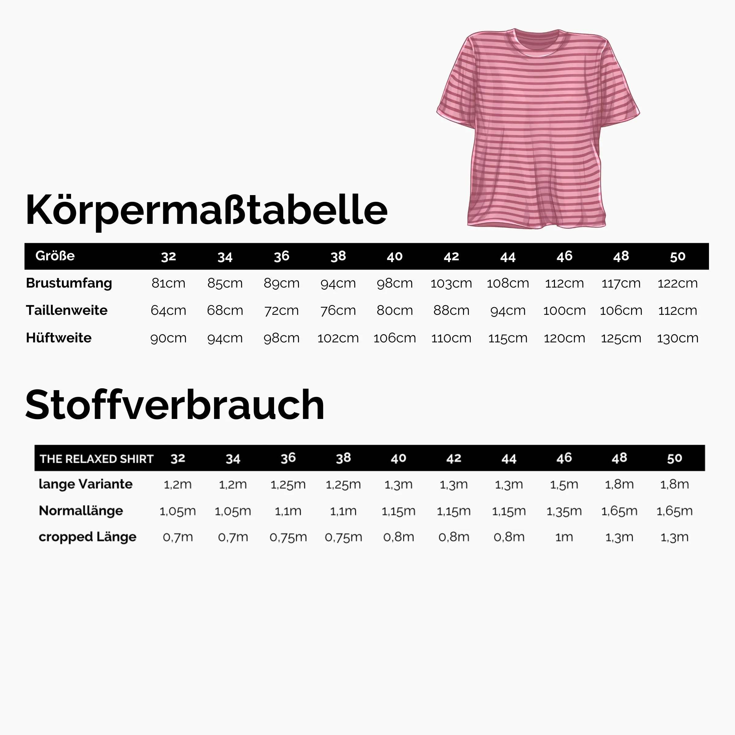 oversize T-Shirt 2 Ausschnitte, A/B Cup, RELAXED SHIRT, PDF Schnittmuster - Sewando