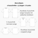 oversize T-Shirt 2 Ausschnitte, C/D+ Cup, RELAXED SHIRT, PDF Schnittmuster - Sewando