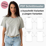 oversize T-Shirt 2 Ausschnitte, C/D+ Cup, RELAXED SHIRT, PDF Schnittmuster - Sewando