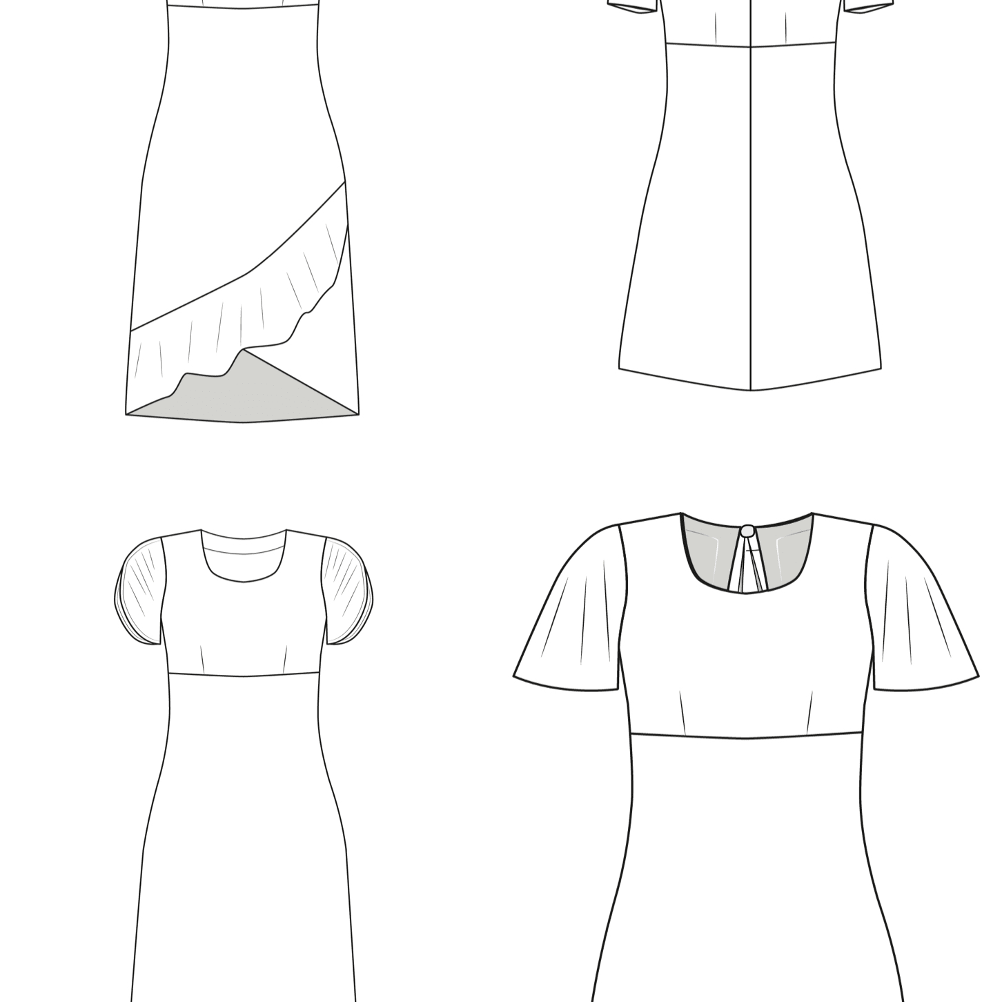 Schnittmuster LYANA - Kleid mit oder ohne Volant Gr. 34-54 - Sewando