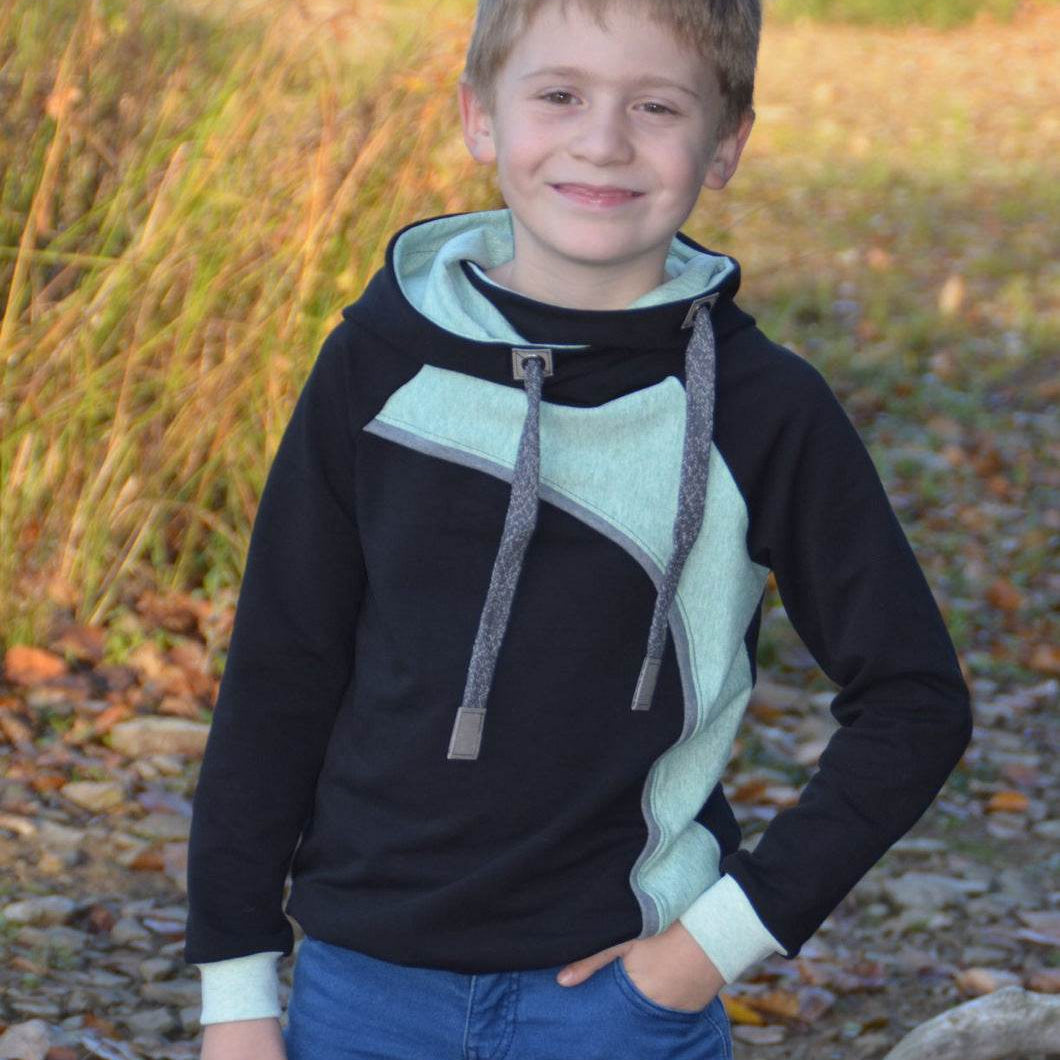 Schnittmuster Raglanhoodie mini MAILO 86/92- 158/164 : - Sewando