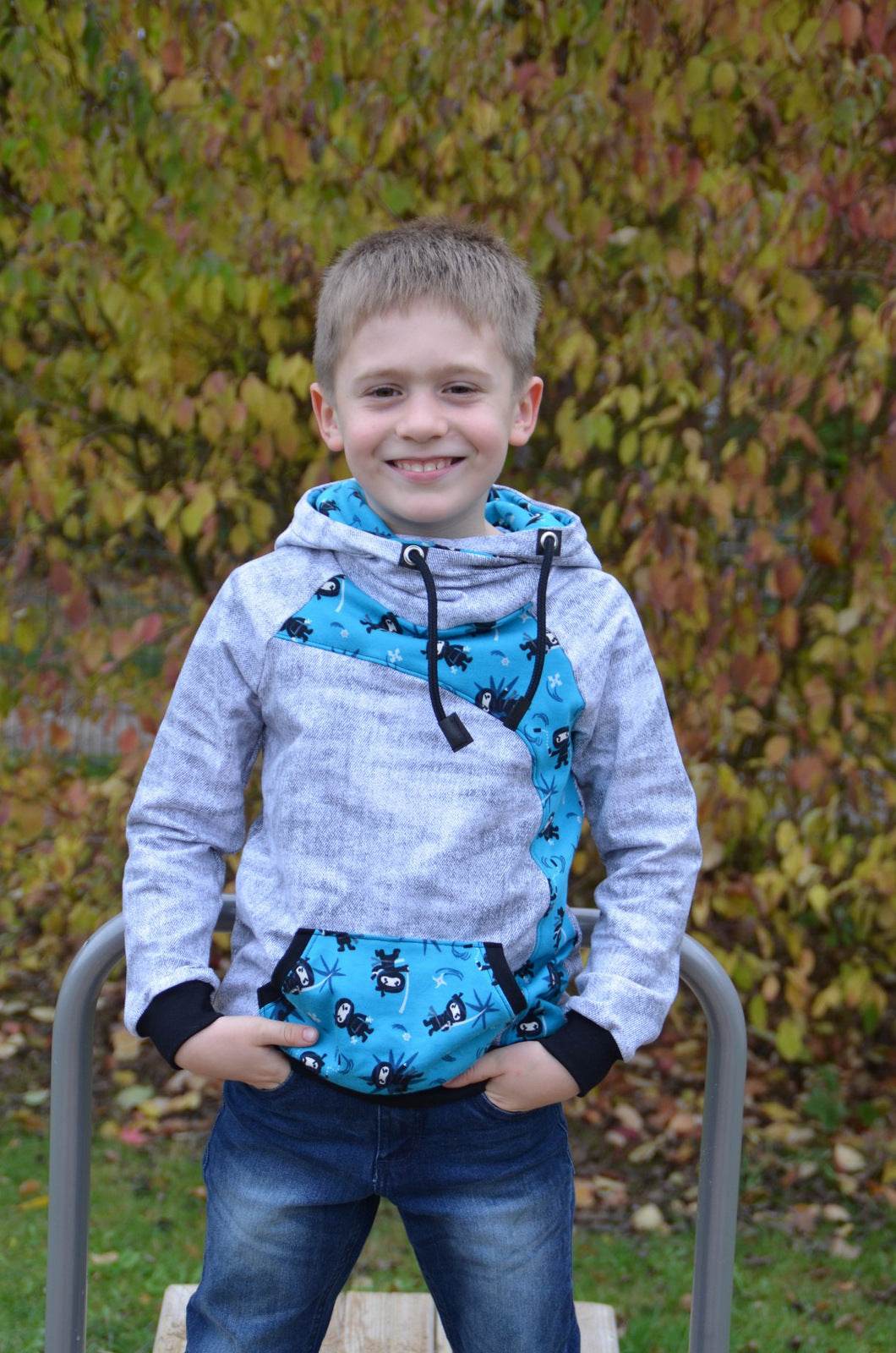 Schnittmuster Raglanhoodie mini MAILO 86/92- 158/164 : - Sewando