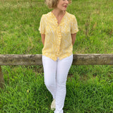 Schnittmuster Bluse DAISY - V-Ausschnit mit Rüsche, Kurzarm | Gr. 32-50 (PDF) - Sewando