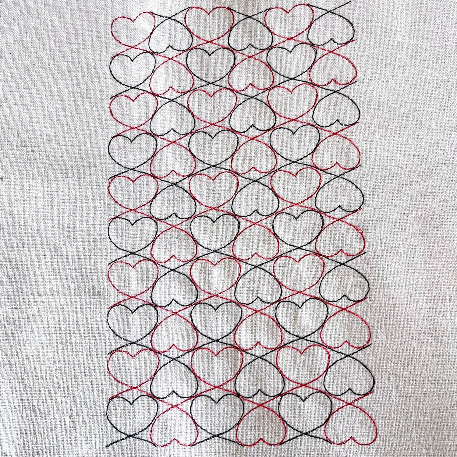 6x Stickdatei Füllmuster Herzen - Sewando