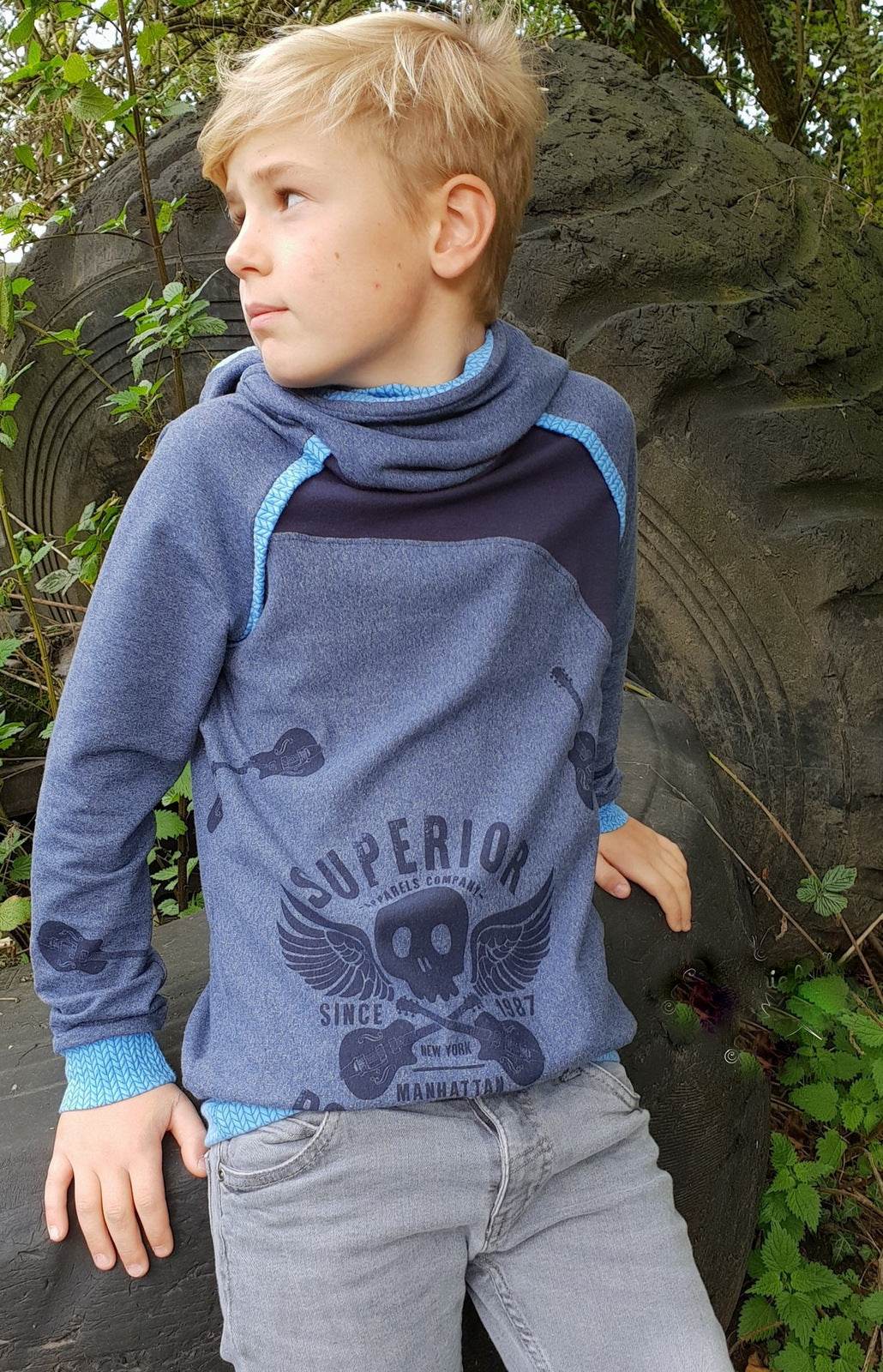 Schnittmuster Raglanhoodie mini MAILO 86/92- 158/164 : - Sewando
