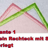 Stickdatei Happy Birthday Rechteck Button Rahmen 14 Größen Geburtstag