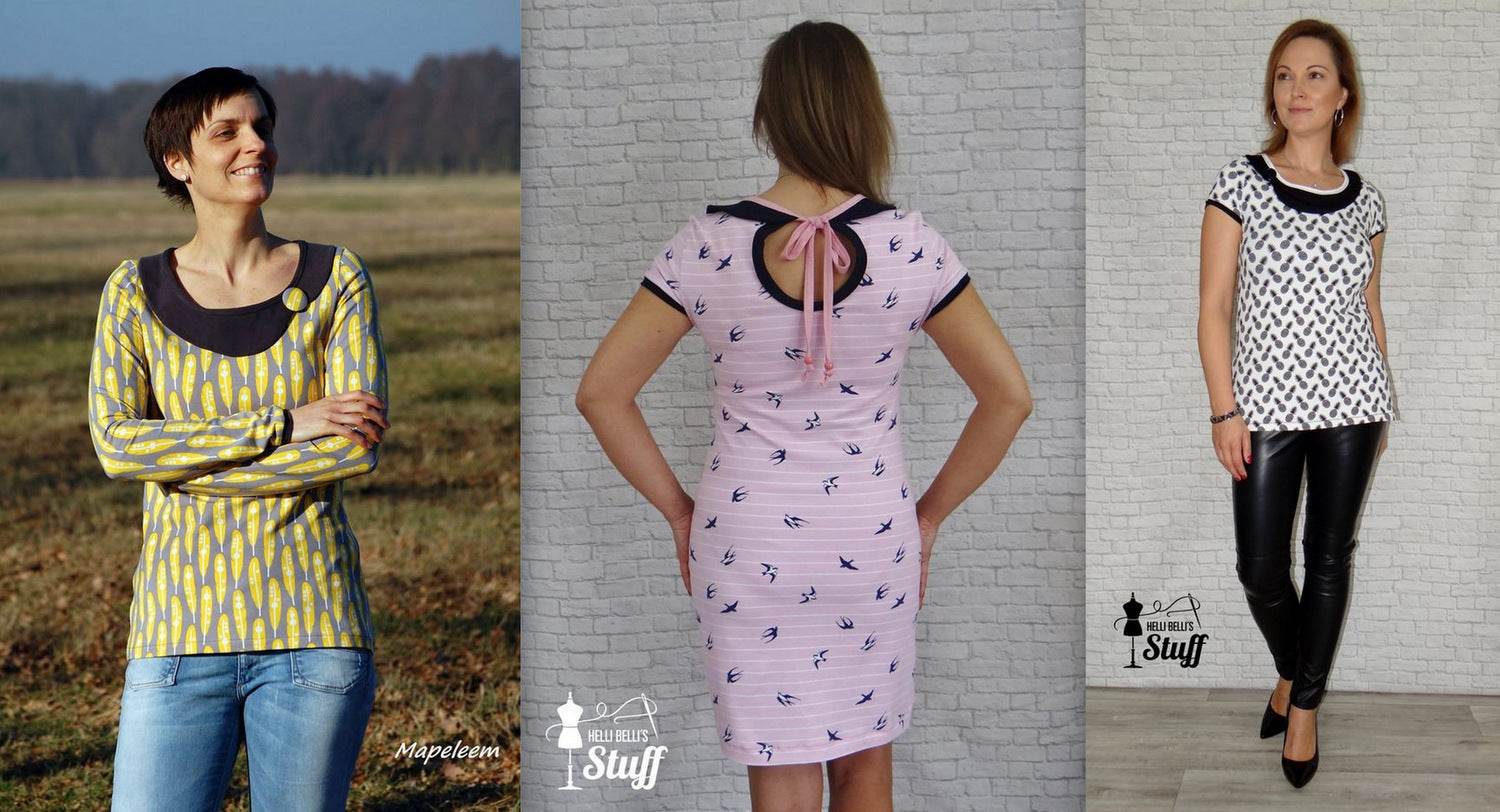 Schnittmuster Shirt Kleid LILLY Gr. XS-XXXL : - Sewando