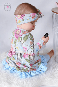 Schnittmuster Newborn LOU SET Kleid, kurze Hose, Haarband Gr. 50-92 + gratis Plotterdatei : - Sewando