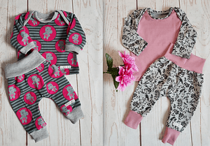 Schnittmuster Newborn-Set LOU Hose+Shirt Gr. 50-92 icl. gratis Plotterdatei : - Sewando