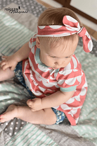 Schnittmuster Newborn LOU SET Kleid, kurze Hose, Haarband Gr. 50-92 + gratis Plotterdatei : - Sewando