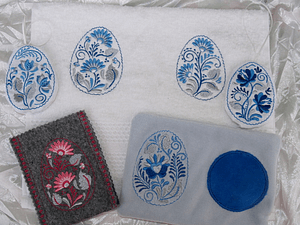 Stickdatei Zwiebelmuster Delfter Motive blau weiss Maschinestickerei 143 Ostern - Sewando