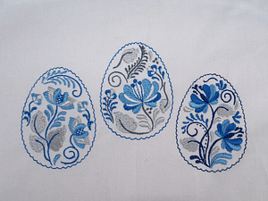 Stickdatei Zwiebelmuster Delfter Motive blau weiss Maschinestickerei 143 Ostern - Sewando