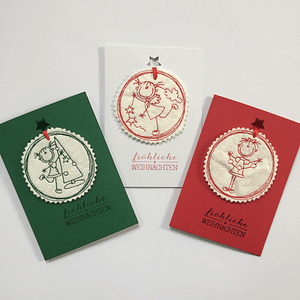 Stickdatei Strichmännchen Weihnachten Doodle Button Set 498 - Sewando